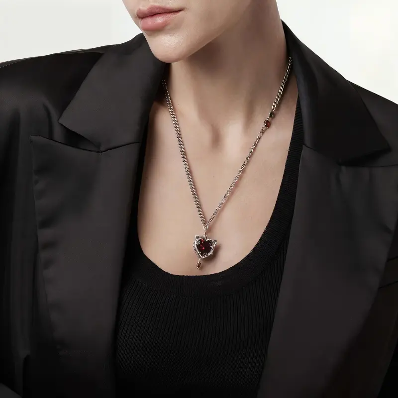 ROCK&RIDE 925 Silver Set With Precious Stones Necklaces Women's-1