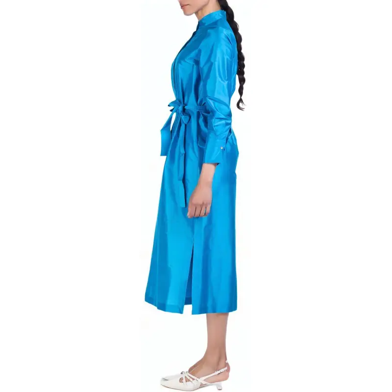 MaxMara Long Sleeved Dress Women's Sea Blue-3