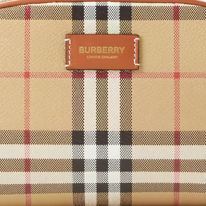 Burberry Small Check Travel Pouch Archive Beige-3