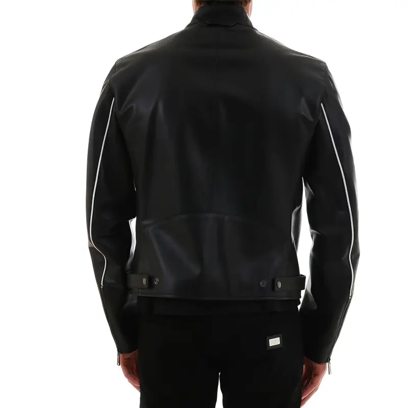 Valentino Leather Jackets Men Black-2