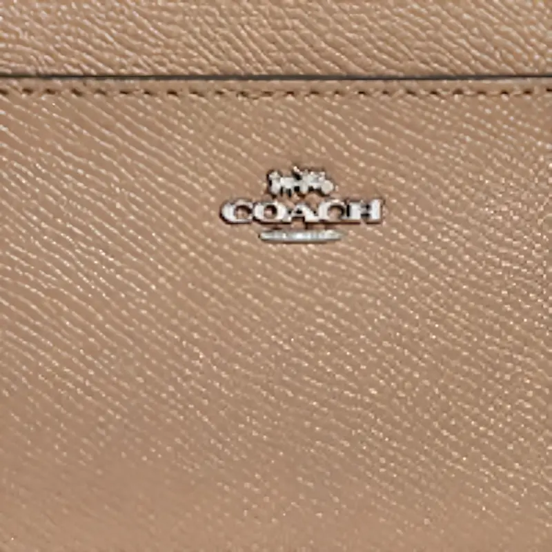 COACH Leather Card Holder Card Holder Mini Women's Nude Brown-4