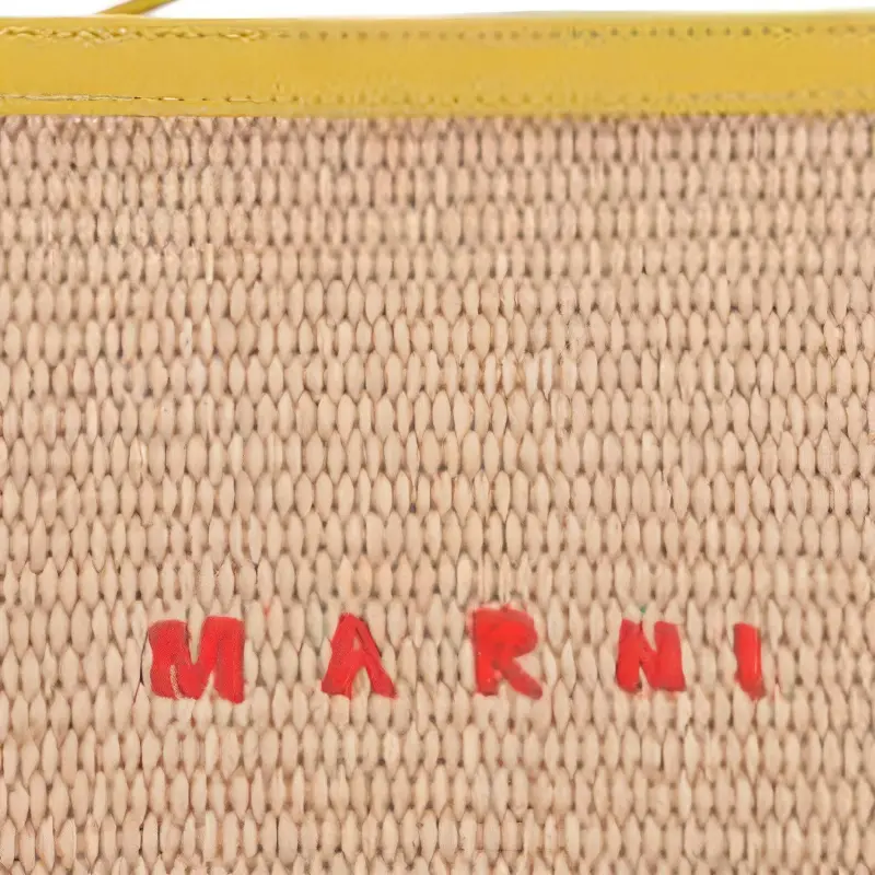 MARNI Raffia Clutch Handbag Women's Yellow-4