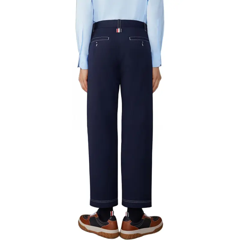 THOM BROWNE Mid Rise Straight Leg Tailored Trousers-4