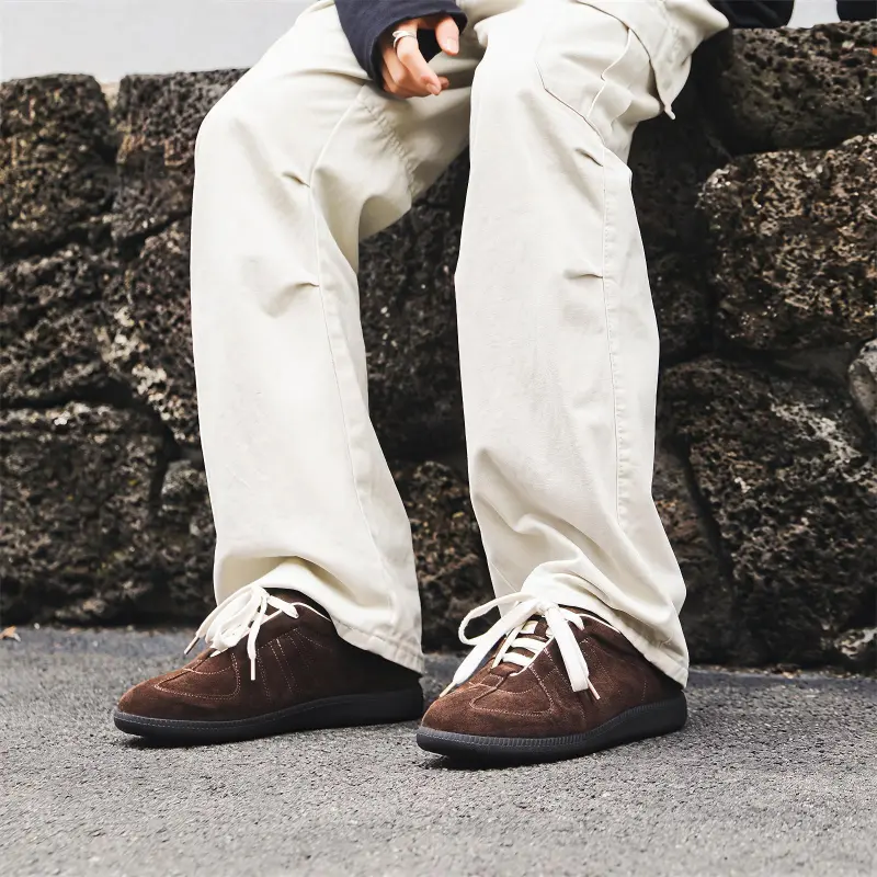 PAVEA Breathable Low Top Skateboard Shoes Men's Brown-2