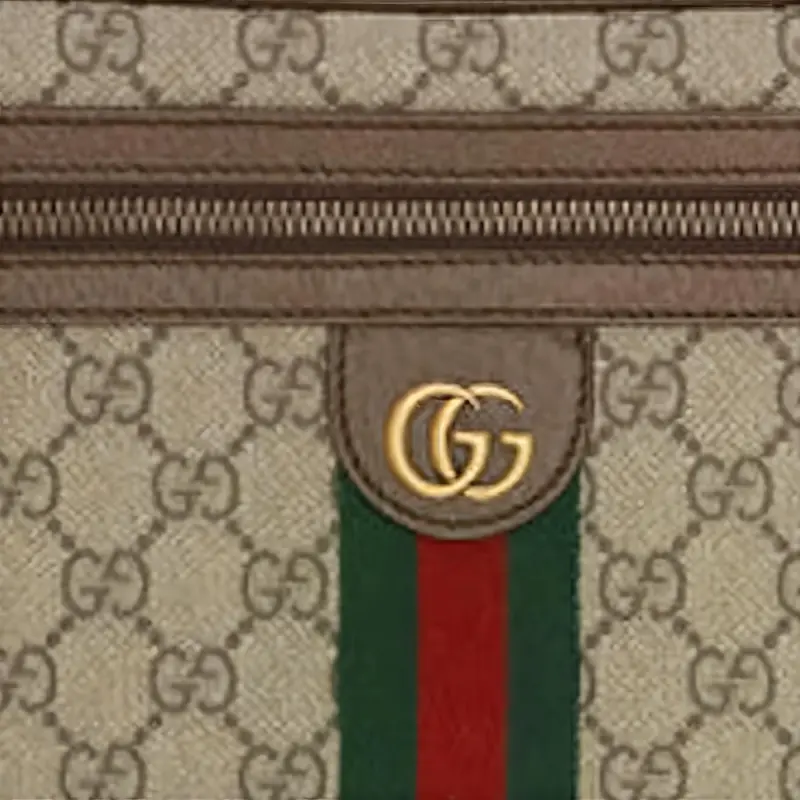 GUCCI Ophidia Canvas With Leather Shoulder Bag Crossbody Bag Fanny Pack Sling Bags Medium Size Unisex Ebony/Brown-3