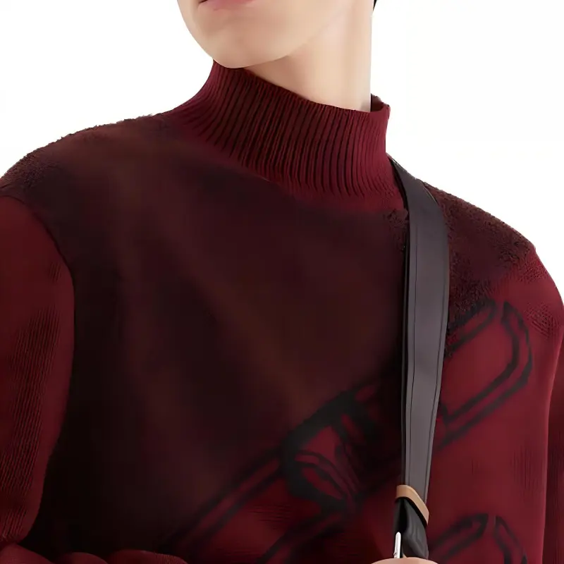 FENDI FW22 Sweater Men's Burgundy-4