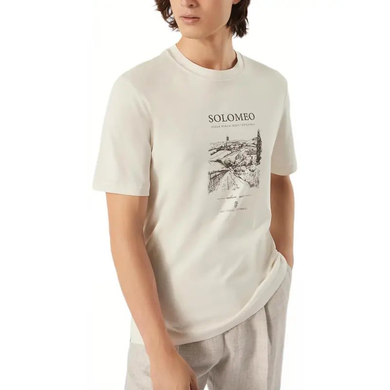 Brunello Cucinelli Graphic Printed Crewneck T Shirt-2