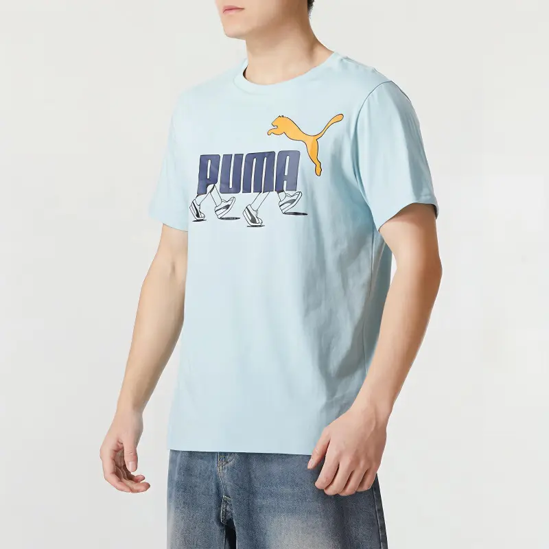 PUMA Set-in Sleeve T-Shirt Men's Light Blue-1