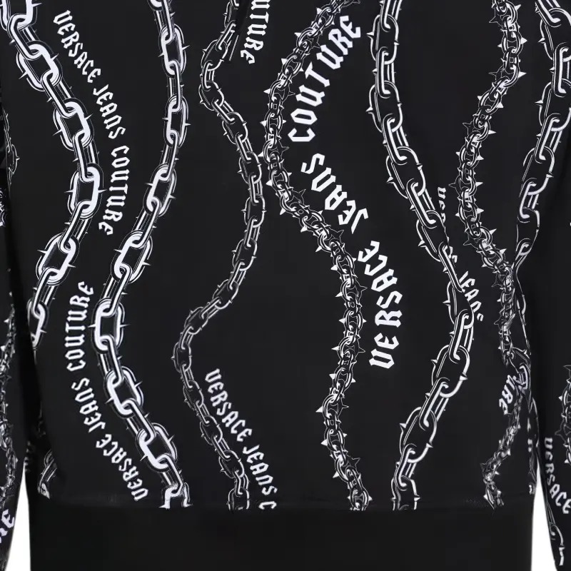 VERSACE Logo print Cotton Hoodie-4