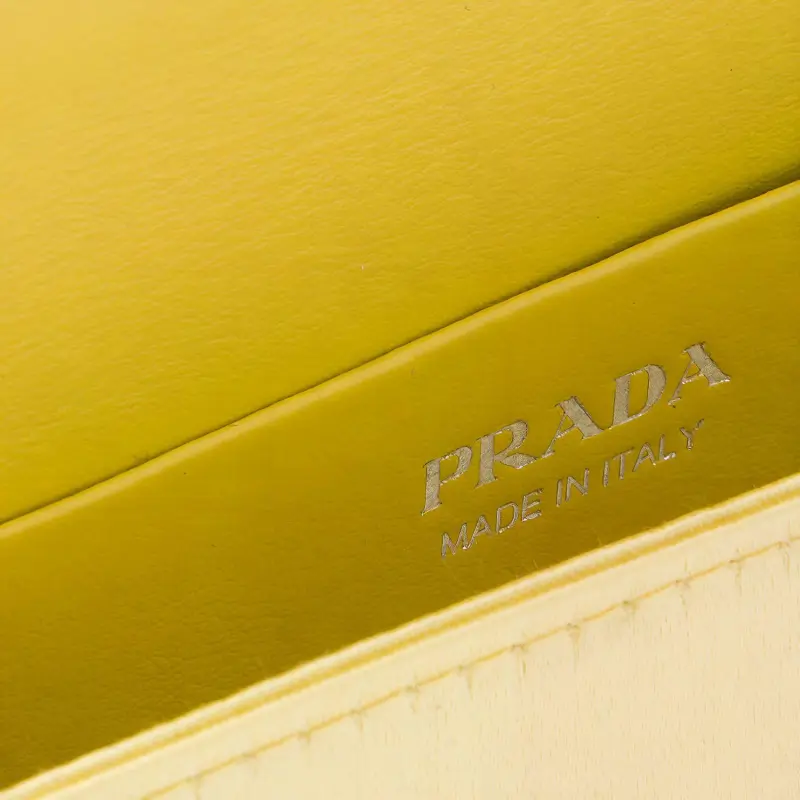PRADA Fabric With Leather Card Holder Women's Gold-2