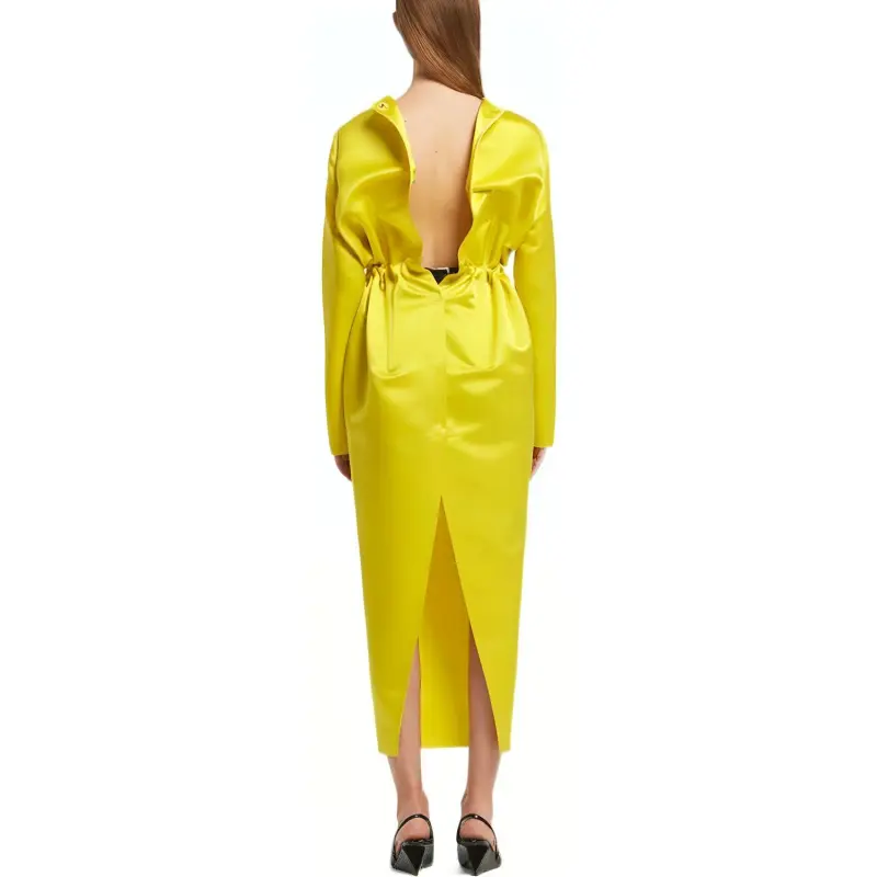 PRADA Long Sleeved Dresses Women's Yellow-2