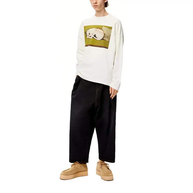 LOEWE Long Sleeve Greyhound Print T Shirt-3