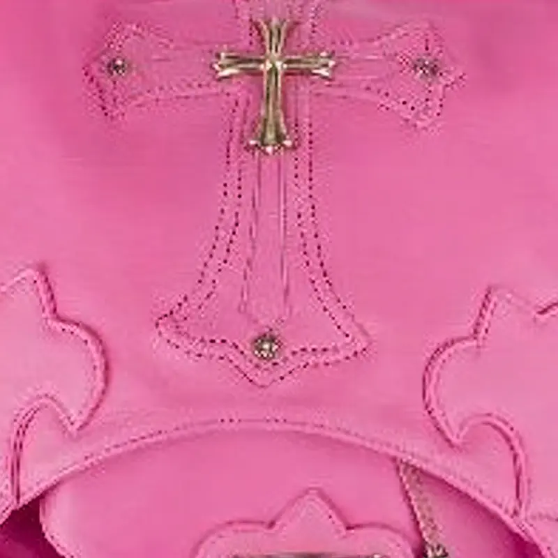 Chrome Hearts Leather Backpack Regular Women's Pink-3