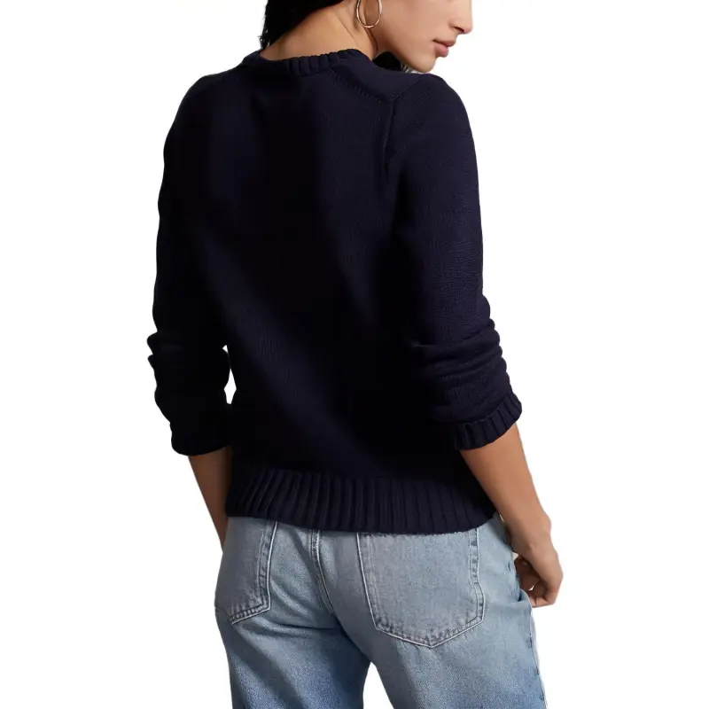 Polo Ralph Lauren Flag Intarsia Crew Jumper Hunter Navy-2