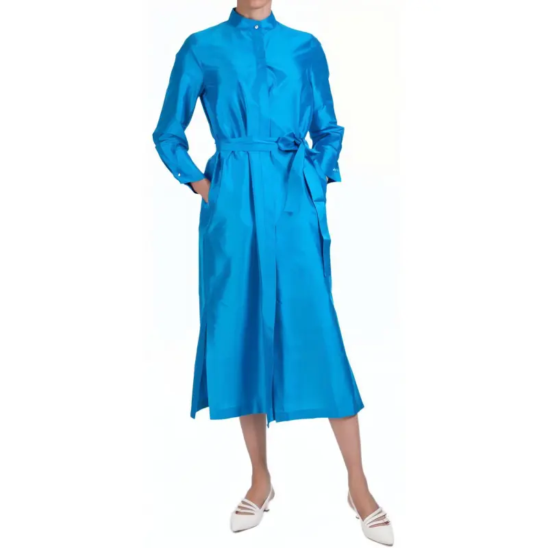 MaxMara Long Sleeved Dress Women's Sea Blue-2