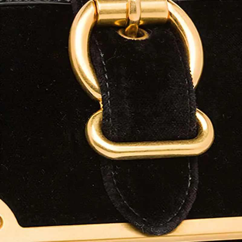PRADA Calfskin One Shoulder Crossbody Coin Purses Women's Black-4