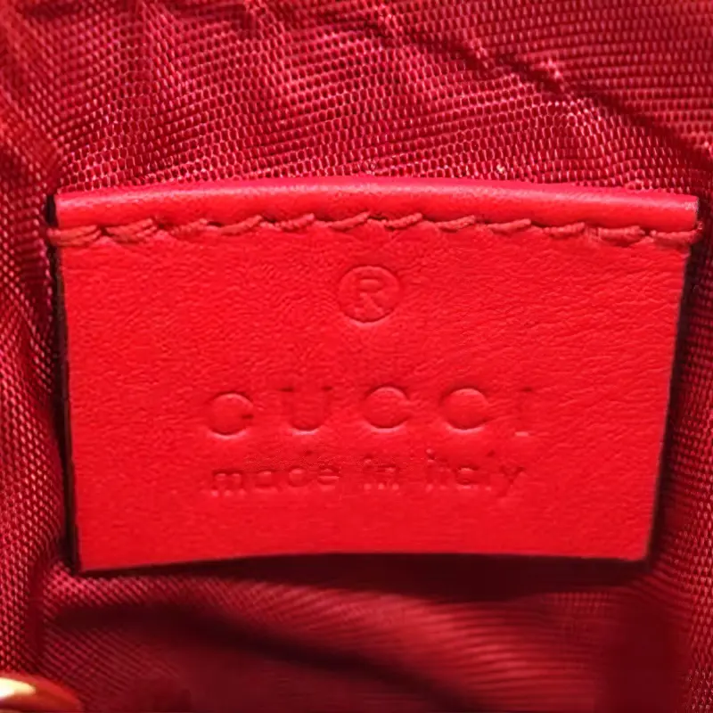 GUCCI Leather Coin Purse Women's Red-2