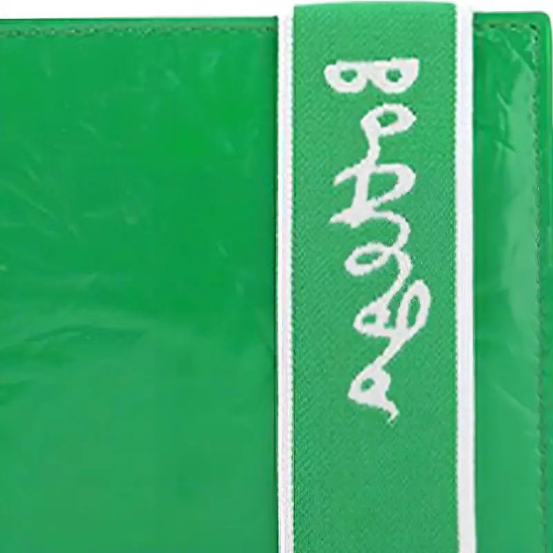 Bottega Veneta Elastic Band Bi fold Wallet Green / White-4