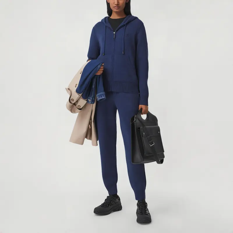 Burberry Knitted Sweatpants Women's Ink Blue-2