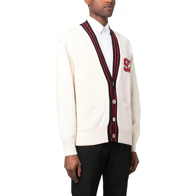 Alexander McQueen Skull Intarsia V Neck Cardigan-2