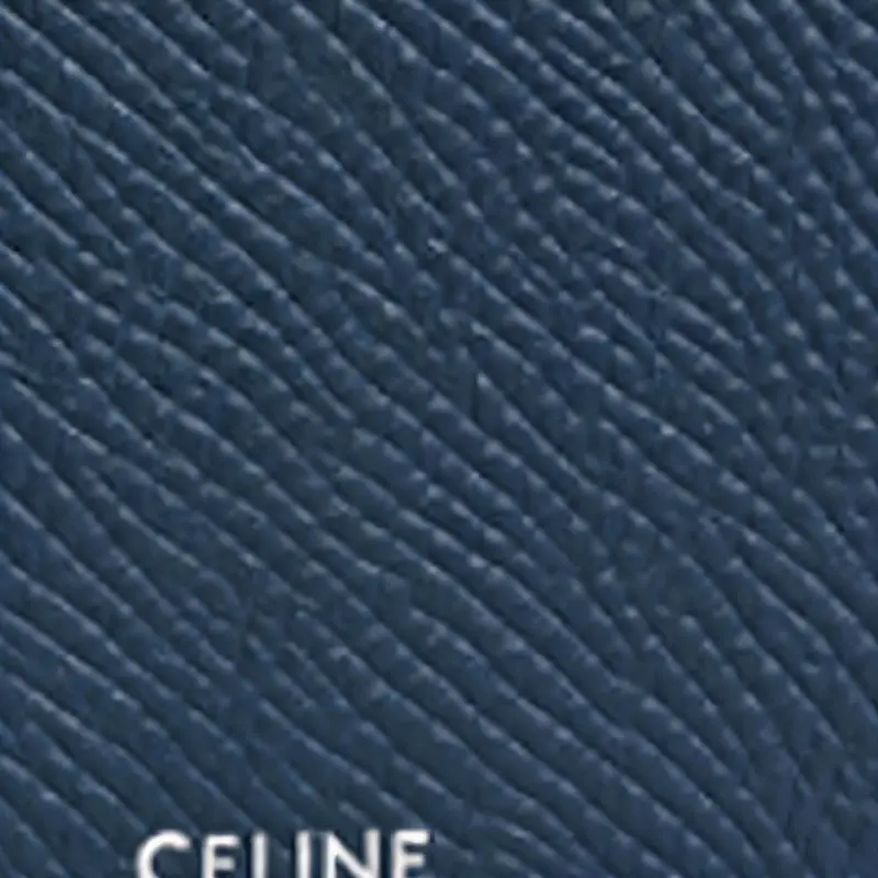 CELINE Cow Leather Card Holder Men's Navy-4