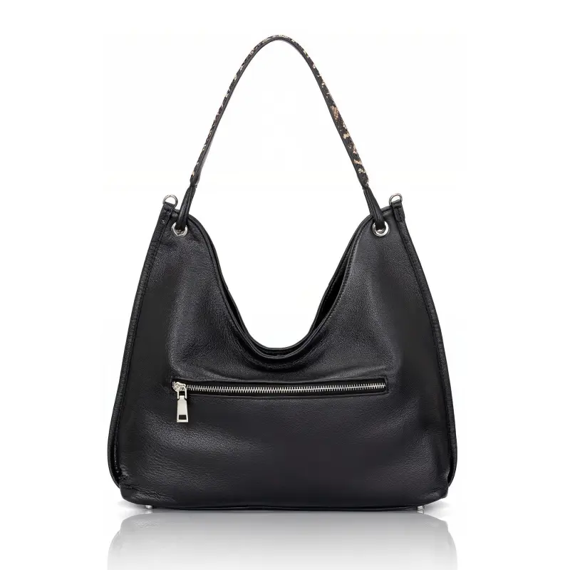 ROBERTA DI CAMERINO Cow Leather Portable One Shoulder Crossbody Bag Regular Women's Elephant Gray/Classic Black-8