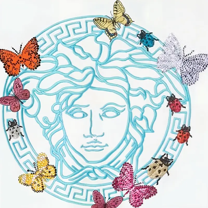 VERSACE Butterflies Medusa Crystal-embellished T-Shirt-3