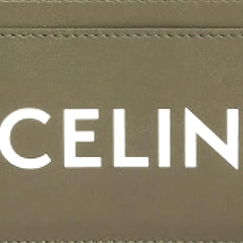 CELINE Smooth Cow Leather Card Clip Money Clip Card Holder Men's Dark Olive-3