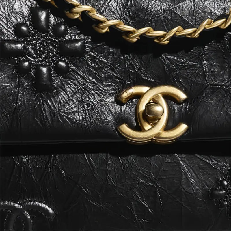CHANEL 19Bag Smooth Cow Leather & Metal Crossbody Portable One Shoulder Backpack Trumpets Women's Black-3