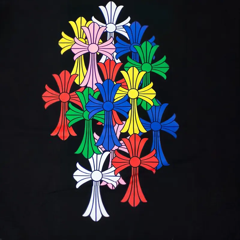 Chrome Hearts Multi Color Cross Cemetery Zip Up Hoodie-3