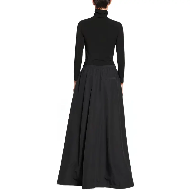 Balenciaga FW22 Casual Long Skirt Women's Black-3