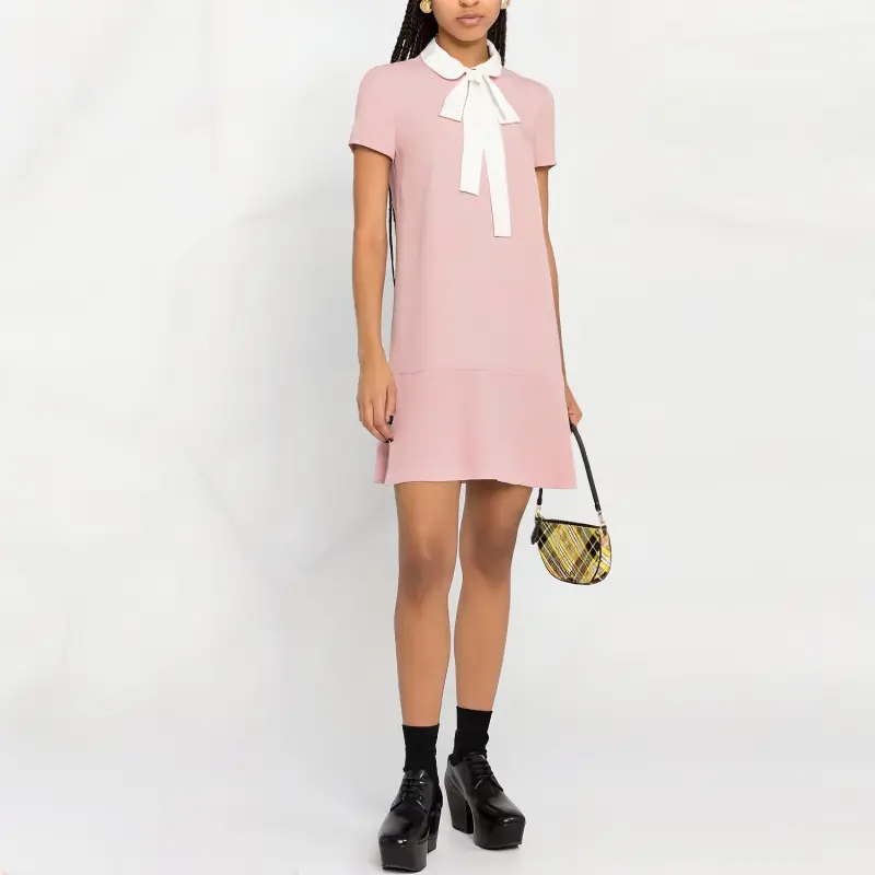 RED VALENTINO Short Sleeved Dresses Women's Pink-3