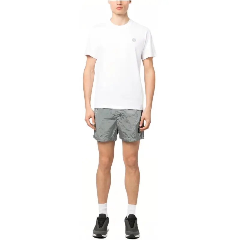 STONE ISLAND Organic Cotton Fissato Effect T shirt-2