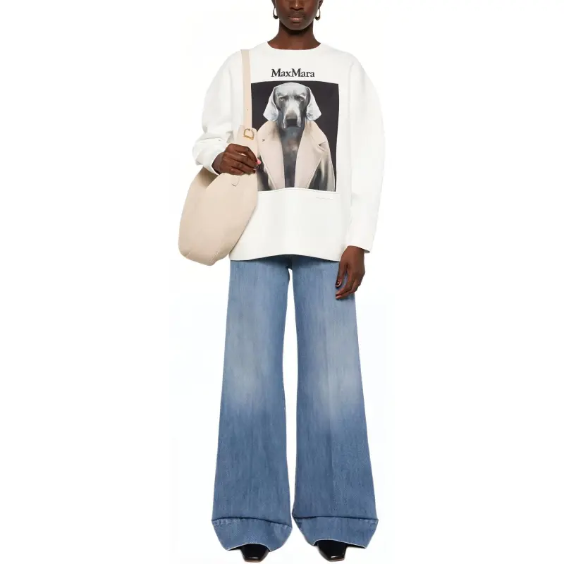 MaxMara Logo Embroidered Crewneck Sweatshirt-1