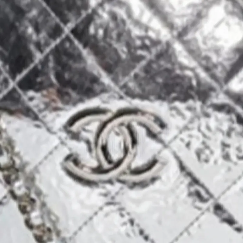 CHANEL Sheepskin Chain Bag Diamond Waist Bag Coin Purse Trumpets Women's Silver-1