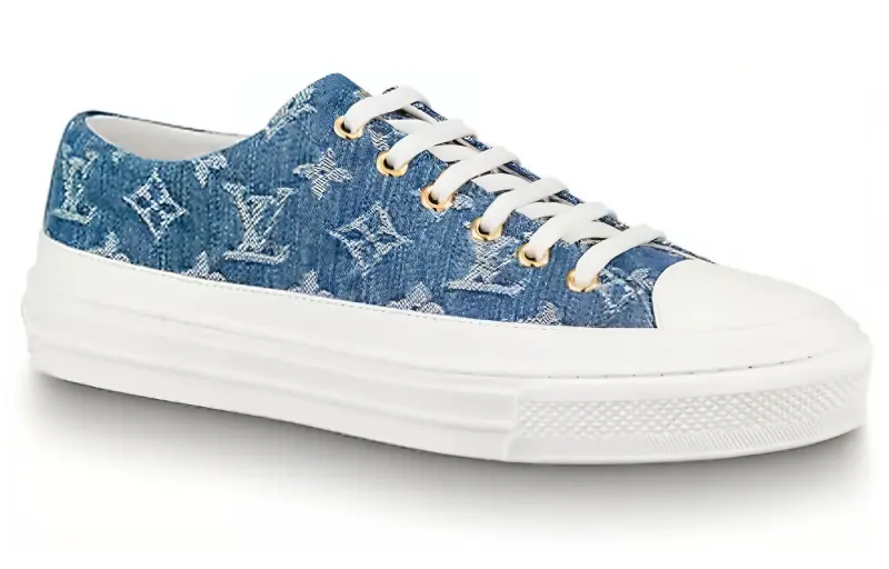 LOUIS VUITTON Lv Stellar Low Top Denim Blue Women's-1