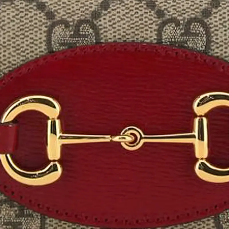 GUCCI Canvas With Leather Card Holder Wallet Unisex Ebony & Red-2