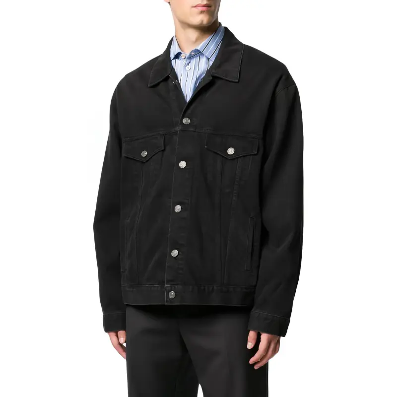 Balenciaga SS23 Denim Jacket Regular Fit Men's Black-1