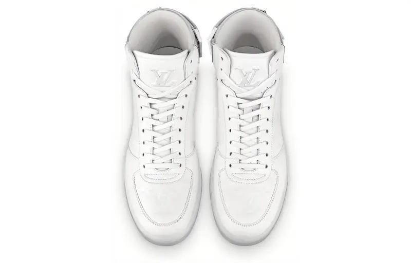 LOUIS VUITTON Rivoli Ankle Sneakers 'White Monogram With Silver'-2