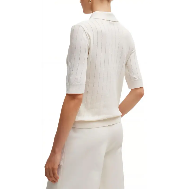 HUGO BOSS Ribbed Linen blend Polo Shirt-2