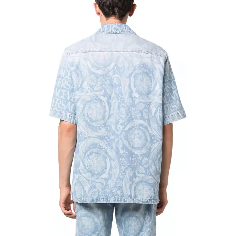 VERSACE Short Sleeved Denim Shirt-4
