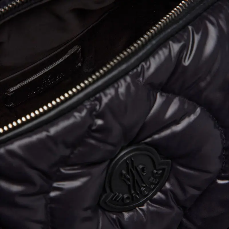 Moncler Polyamide Nylon Crescent-Shaped Hobo Bag Handbag Women's Black-4