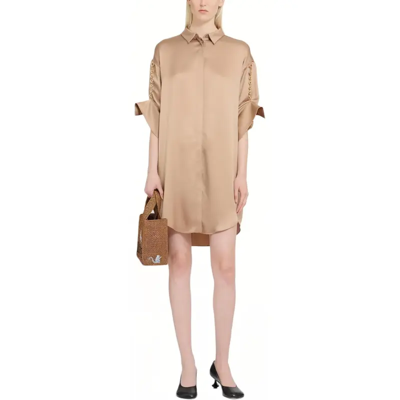 LOEWE Chain Embellished Short Sleeved Shirt Dress-2