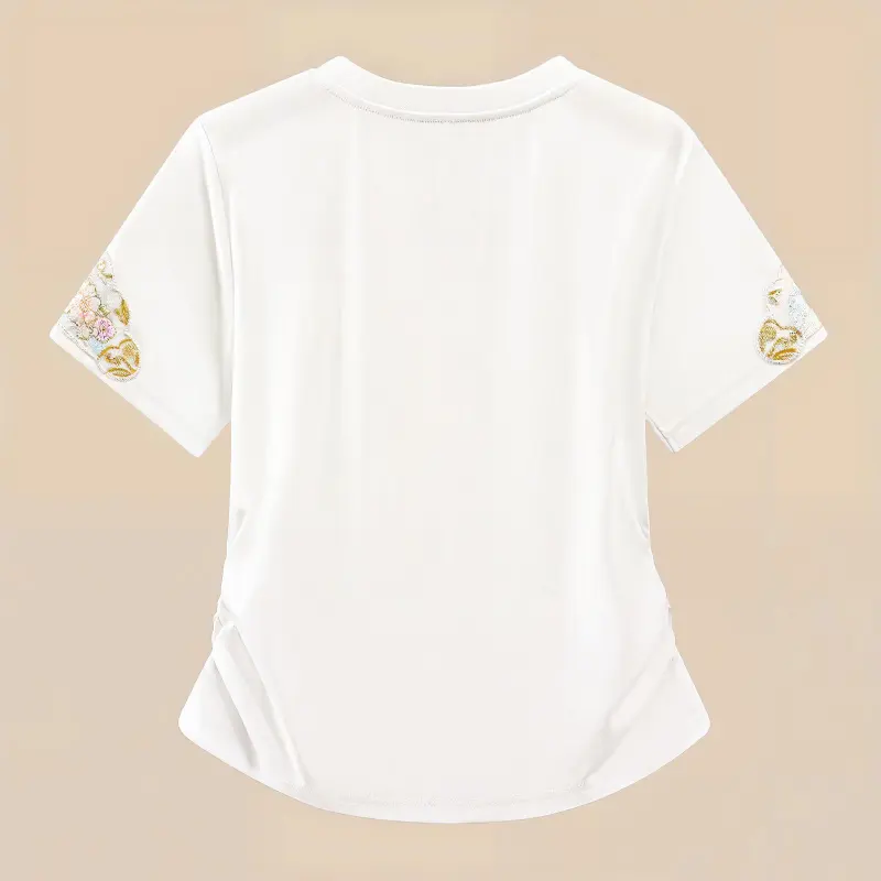 TOUCH Set in Sleeve T Shirt Women's White-3