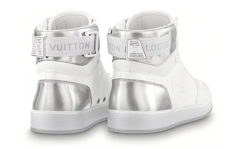 LOUIS VUITTON Rivoli Ankle Sneakers 'White Monogram With Silver'-3