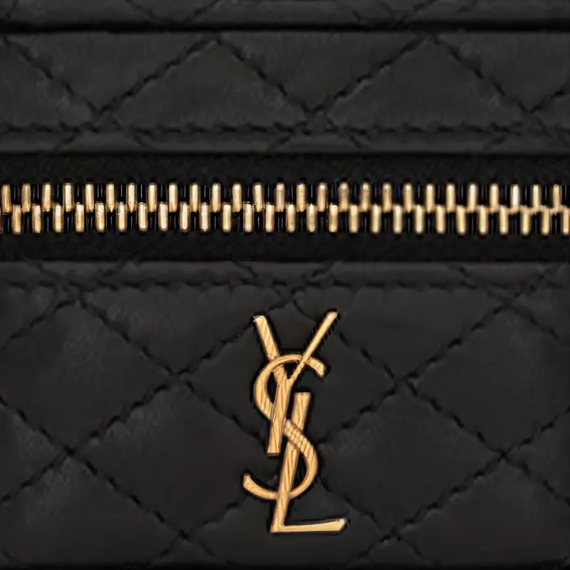 SAINT LAURENT GABY Quilting Sheepskin Earphone Case Regular Women's Black-3