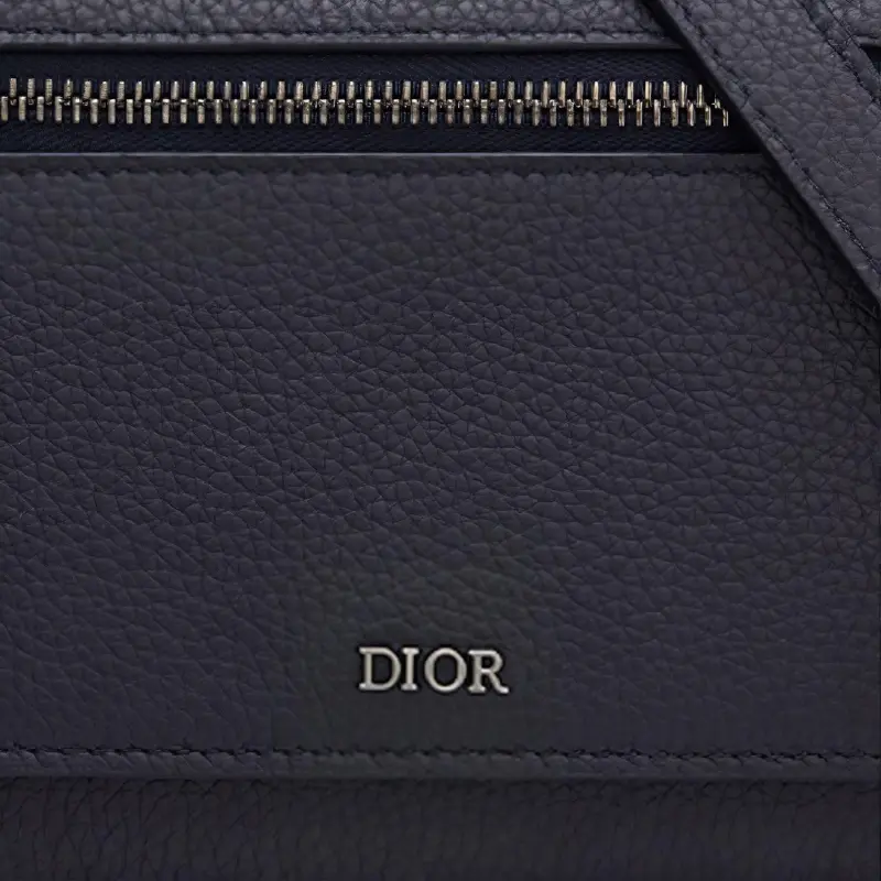 DIOR Grained Cow Leather Shoulder Bag Crossbody Bag Wallets Men's Black-1