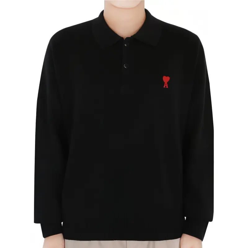 Ami Paris Logo Wool Poloshirt-2