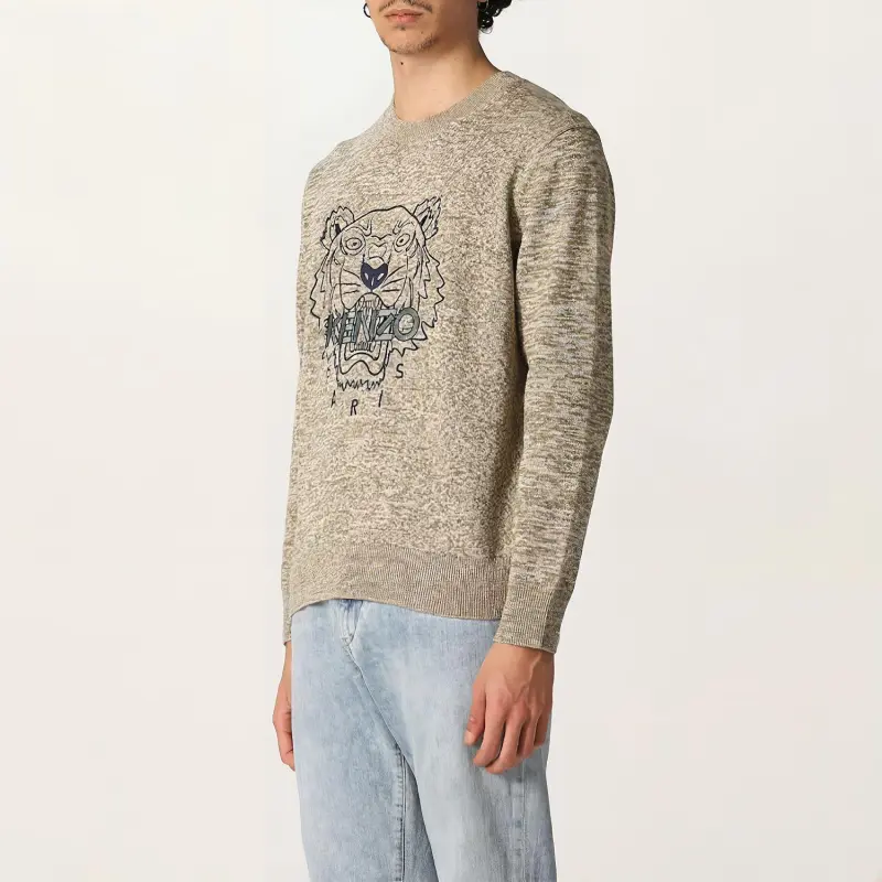 KENZO Classic Tiger Head SS22 Sweater Men's Beige-3