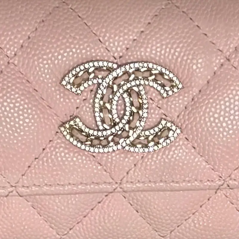 CHANEL Cow Leather Coin Purse, Card Holder Women's Pink-2